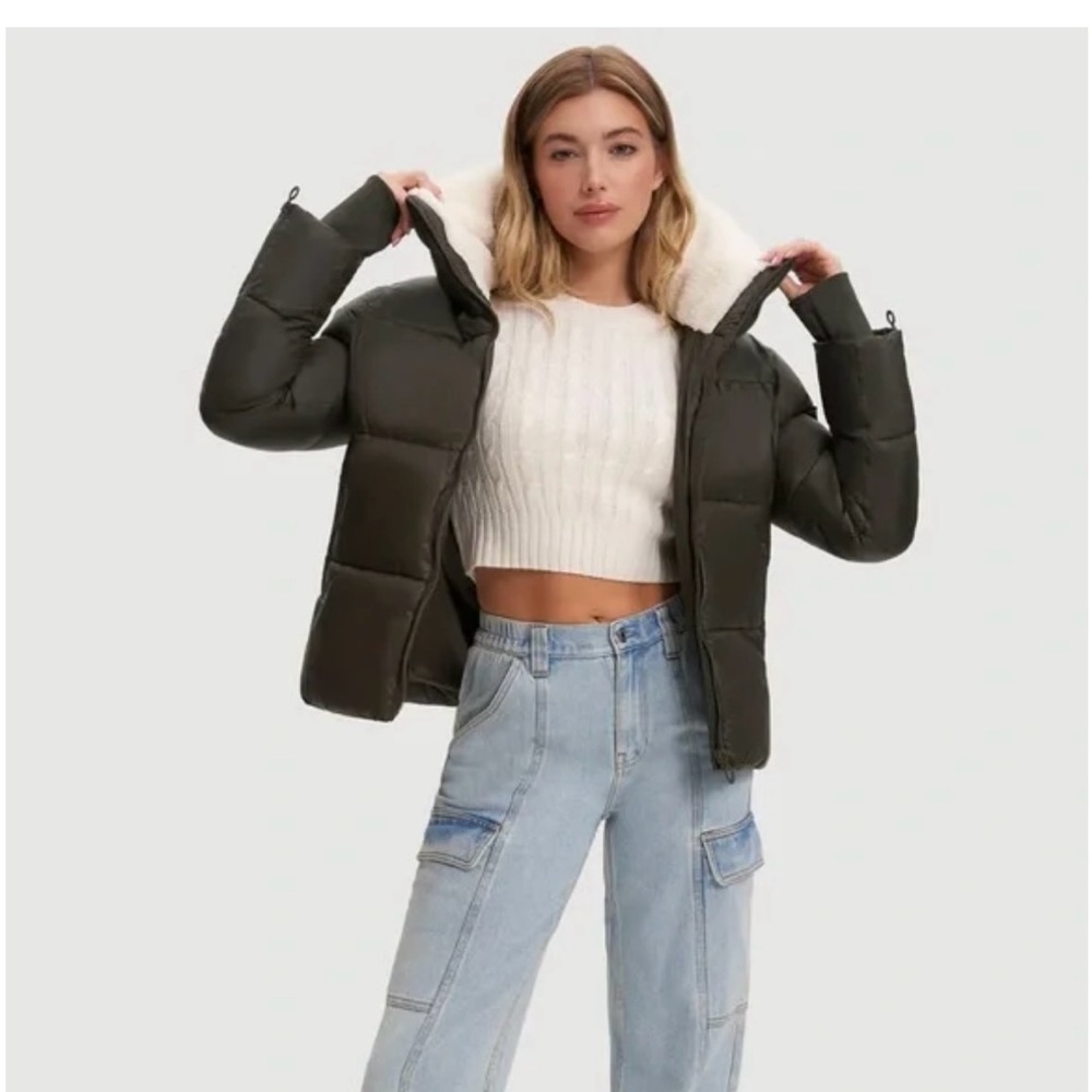 Noize Women's Olive Puffer Jacket